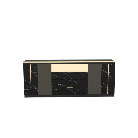 ตู้ลิ้นชัก 4 ลิ้นชัก WISDOM DESIGN FURNITURE รุ่น GCS-201 200 ซม. สีแอชเกรย์/ดาร์คมาร์เบิ้ล_1